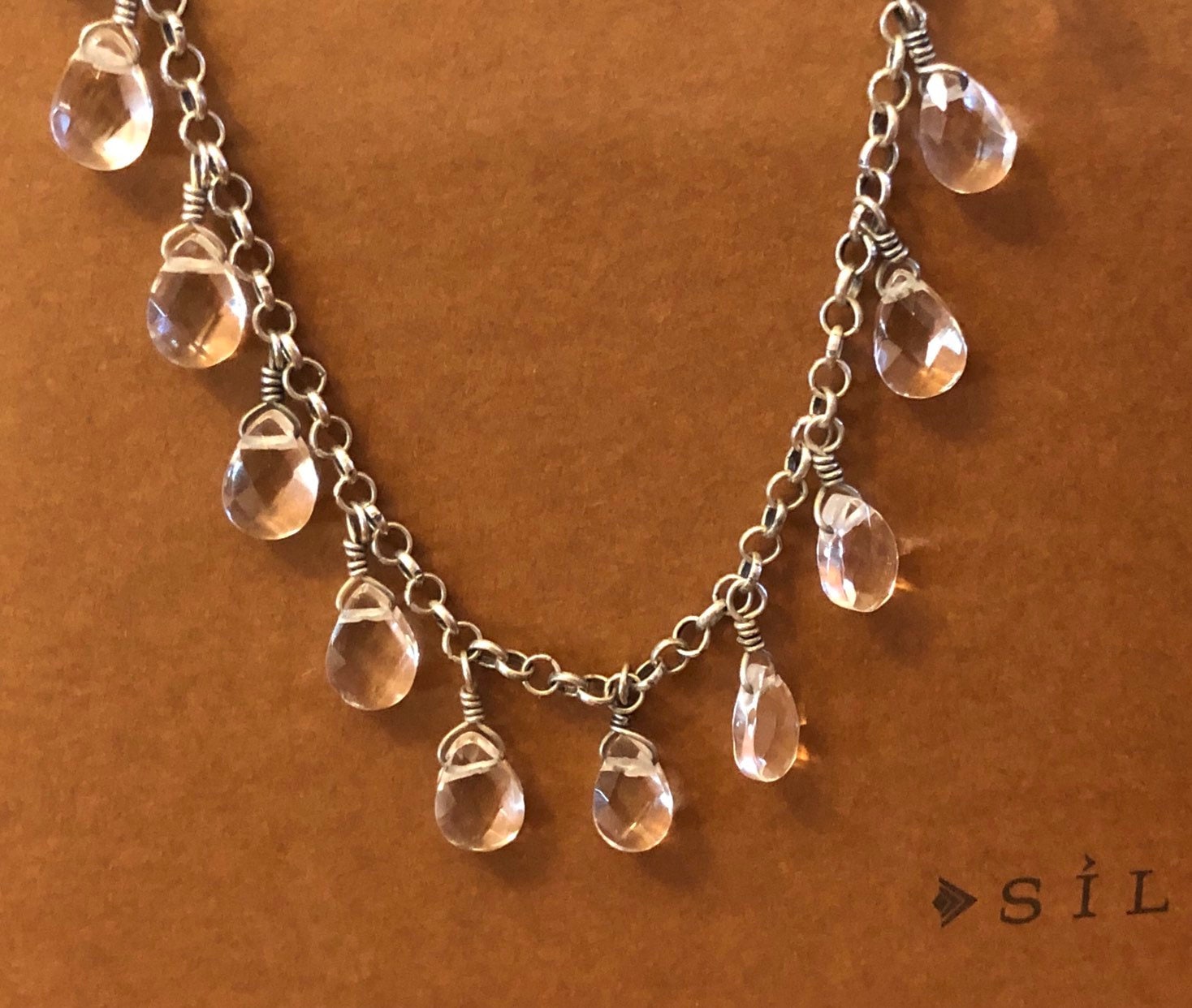 Silpada Kristall Tropfen Sterling Silber Halskette N1661 von BLJewlsSilpada