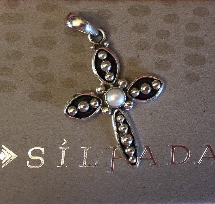 Silpada Sterling Silber & Süßwasserperle Und Kreuz Anhänger S0971 von BLJewlsSilpada