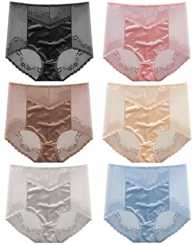 BLKDOTS Damen Höschen mit hoher Taille und Spitze, Ultra-weiche Unterwäsche, vollflächige Slips, 6 Farben BLKDOTS Damen Höschen mit hoher Taille und Spitze, Ultra-weiche Unterwäsche, vollflächige Slips, 6 Farben von BLKDOTS