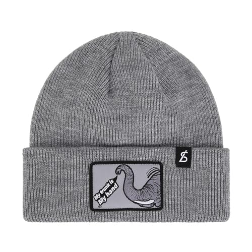 Black Sands Animal Wappen Beanie, Elefant_Grey, S-L von BLKS
