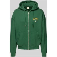 BLKVIS Oversized Sweatjacke mit Label-Stitching in Bottle, Größe XS von BLKVIS
