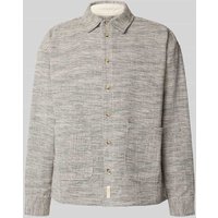 BLKVIS Relaxed Fit Hemdjacke mit aufgesetzten Taschen in Offwhite, Größe XXL von BLKVIS
