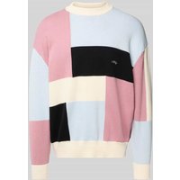 BLKVIS Strickpullover mit Label-Stitching Modell 'LOGO PATCHWORK' in Offwhite, Größe L von BLKVIS