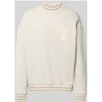 BLKVIS Strickpullover mit Motiv-Stitching Modell 'VASO' in Hellgrau Melange, Größe L von BLKVIS