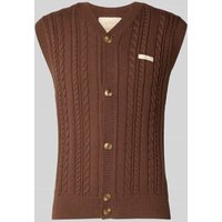 BLKVIS Strickweste mit Zopfmuster in Mittelbraun, Größe L von BLKVIS
