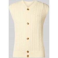 BLKVIS Strickweste mit Zopfmuster in Offwhite, Größe XL von BLKVIS