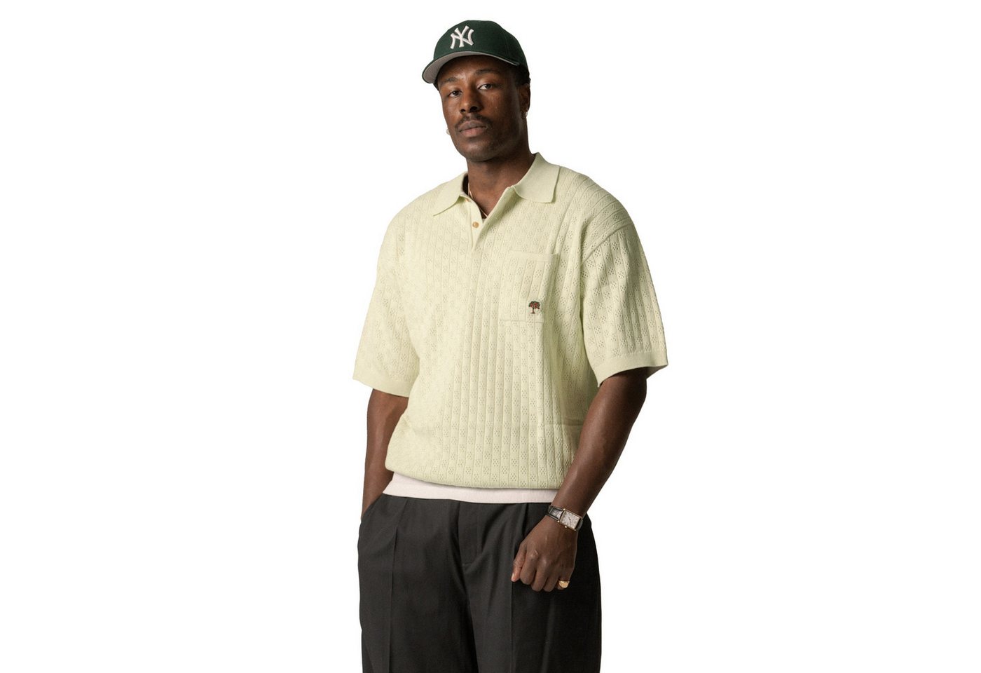 BLKVIS T-Shirt Pointelle Polo, grün von BLKVIS