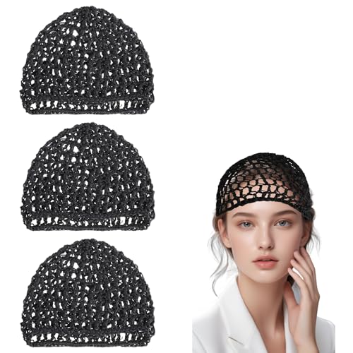 BLMHTWO Mesh Crochet Hair Net, Elastic Mesh Crochet Hair Net Snoods for Women, Curls Long Short Head Cover Accessory Cover Ornament Black Wraps BLMHTWO Mesh Crochet Hair Net, Elastic Mesh Crochet Hair Net Snoods for Women, Curls Long Short Head Cover Accessory Cover Ornament Black Wraps von BLMHTWO