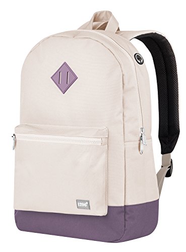 Hauptstadtkoffer – Leichter Rucksack mit Steckfach für Notebook, robuster Daypack wasserabweisend, Tagesrucksack für Damen und Herren, 19 Liter - Beige/Flieder von Hauptstadtkoffer