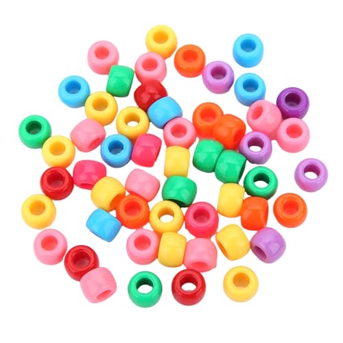 200 runde bunte Acryl-Haarperlen, leuchten im Dunkeln, für Kinder, Mädchen, Zöpfe und Frauen, modisches Haar-Accessoire von BLNGET