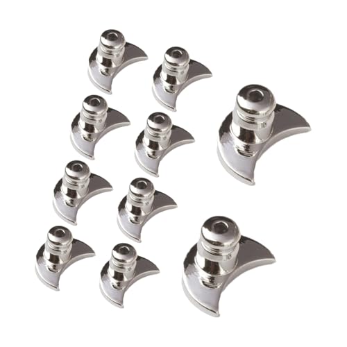 BLNGET 10 Stück Ohrring-Verschlüsse aus Metall, Mondform, Ohrring-Verschlüsse für Frauen, unterstützt hängende Ohren mit sicheren Verriegelungsdesigns, As show, Kupfer + Silikon von BLNGET