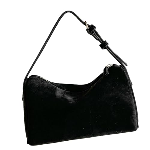 BLNGET 2025 Herbst Winter Wildleder Handtasche Leichte Praktische Crossbody Geldbörse mit mehreren Fächern für Damen, Schwarz , Einheitsgröße von BLNGET