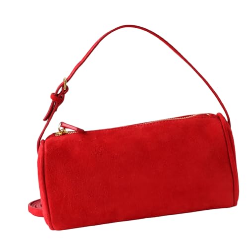 BLNGET 2025 Herbst Winter Wildleder Handtasche Leichte Praktische Crossbody Geldbörse mit mehreren Fächern für Damen, rot, Einheitsgröße von BLNGET