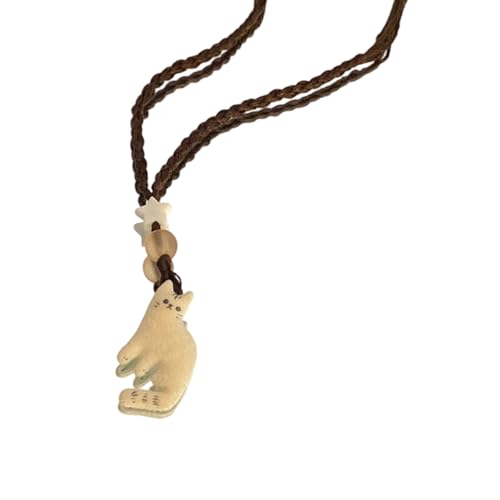 BLNGET Halskette mit Katzenanhänger, verstellbar, beflockt, Schlüsselbeinkette, einzigartig für Katzenliebhaber und Mode-Enthusiasten, As show, Beflockung + Seil von BLNGET