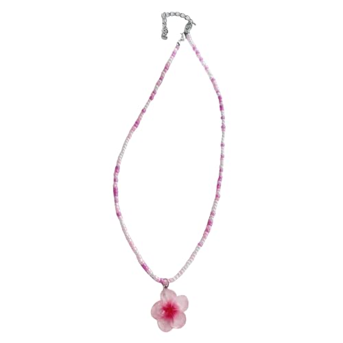 BLNGET Halskette mit bunten Blumenperlen aus Kunstharz, leichtes Design, von der Natur inspiriertes Schlüsselbeinkette, Schmuck für Damen, As show, Kunststoff / Harz von BLNGET
