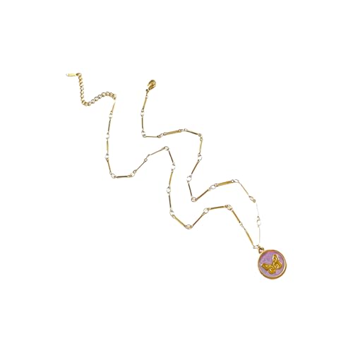 BLNGET Halskette mit lebendigem Schmetterlings-Anhänger, handgefertigt, emailliert, elegant, tragbarer Schmuck für Damen, As show, Edelstahl von BLNGET