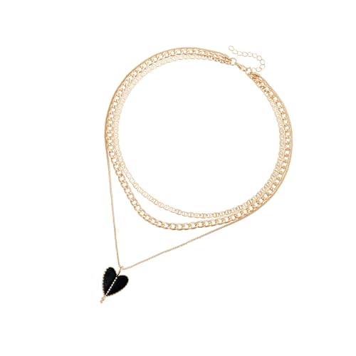 BLNGET Halskette mit symmetrischem Herzanhänger, Vintage-Stil, verstellbare Halskette mit Tropfglasur, Kunst für Damen, Schmuckstück von BLNGET