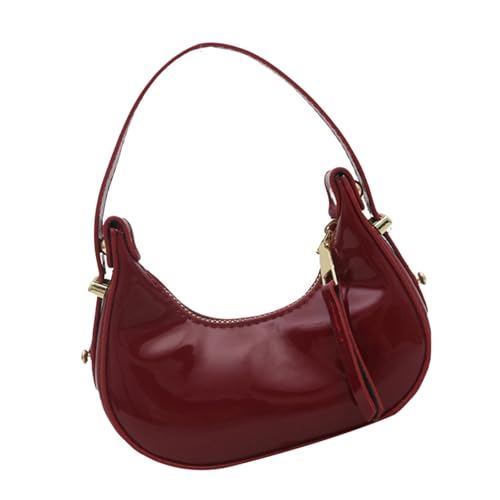 BLNGET Kleine Abendtasche, leicht, PU, modisch, Tragegriff oben, für tägliches Pendeln und Freizeit-Outfit, rot, Einheitsgröße von BLNGET