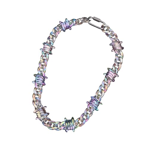 BLNGET Mehrfarbige Halskette aus Acrylharz, leicht, wasserdicht, Schlüsselbeinkette, Schmuck für Damen, modisches Accessoire, As show, Acryl von BLNGET