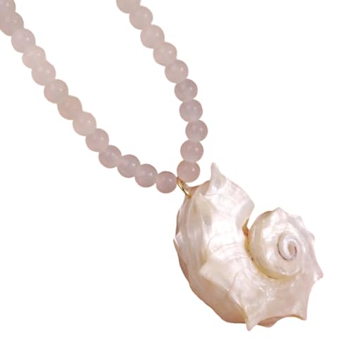 BLNGET Natürliche Muschel-Halskette, handgefertigt, Ozeanik-Schmuck, tragbares Strand-Accessoire für Damen und Herren, As show, Muschel von BLNGET