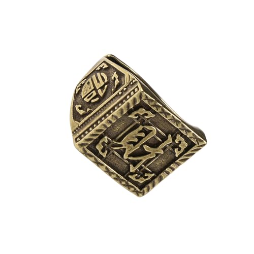 BLNGET Reichtumsringe mit chinesischem Schriftzeichen, handgefertigter Messingschmuck für Herren, Sammler, einzigartiges historisches Accessoire, As show, Messing von BLNGET