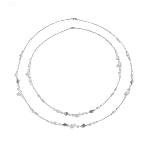 BLNGET Stilvolle Stern-Fransen-Anhänger-Halskette mit Imitationskristallen und starker Legierung Eisenkette für Frauen, As show, Eisenkette + Kunstperle + Legierung von BLNGET