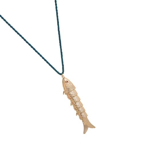 BLNGET Trendige verstellbare Halskette mit Fisch-Anhänger, modische Halskette, Damen-Schmuck-Accessoire, As show, Kupfer, farbiges Seil von BLNGET