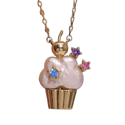 Eiscreme-Halskette, trendige Perlenkette, Kupferschmuck für Damen, elegant, längenverstellbar, Accessoire, As show, Kupfer von BLNGET