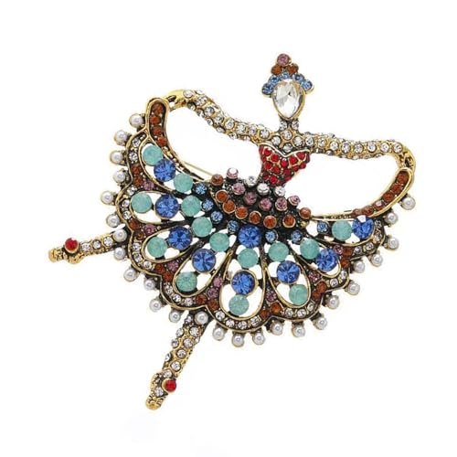 Elegante Balletttänzer-Brosche für Damen, künstlerischer Schmuck, inspiriert vom Tanz, leichtes Accessoire aus Metalllegierung, As show, Metall von BLNGET