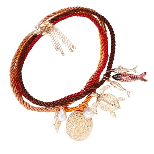 Elegante Halskette mit Meerestier-Anhänger, verstellbare Halskette, Zincs-Legierung, Schmuck für Damen und Herren, As show, Zink von BLNGET