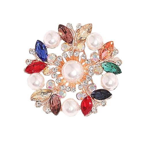 Elegante Kristallperlen-Brosche für Damen, Vintage-Stil, Strass, Schal, Anstecknadel, Mehrzweck-Schmuck, As show, Metall von BLNGET