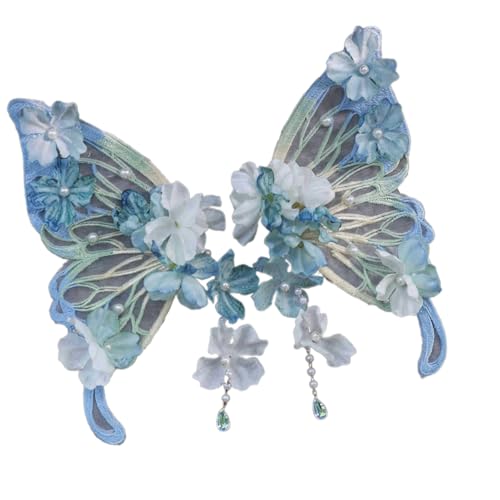 Elegante handgefertigte Schmetterlings-Haarspange aus Seide für Damen, Han-Kostüm, Fransen-Seitenclip für Hochzeiten und Cosplay-Partys Elegante handgefertigte Schmetterlings-Haarspange aus Seide für Damen, Han-Kostüm, Fransen-Seitenclip für Hochzeiten und Cosplay-Partys von BLNGET