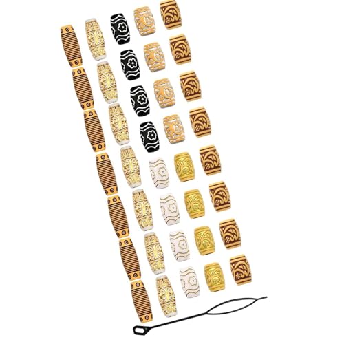 Gold Silber Haar Zöpfe Dreadlock Ohrmanschette Zubehör Perlen Haarstyling Werkzeug für Damen und Herren Styling-Zubehör von BLNGET