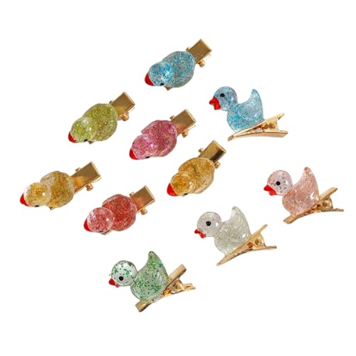 Haarspangen-Set, gelbe Enten-Haarspangen, Haar-Accessoires, Cartoon-Haarnadeln für Kinder, Mädchen, Schule, Familienparty, 10 Stück von BLNGET