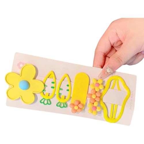 Haarspangen für kleine Mädchen, Blumen- und Karotten-Design, sichere Haarspangen, Haar-Accessoires, 5 Stück von BLNGET