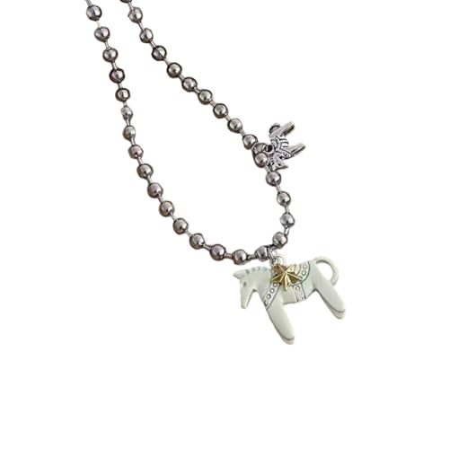 Halskette mit Anhänger im eleganten Fohlen-Design, stabile Legierung, Schmuck für Damen, für den täglichen Gebrauch, As show, Metall von BLNGET
