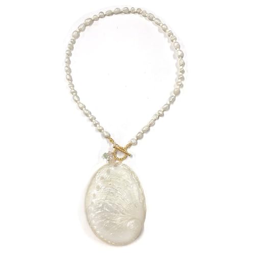Halskette mit Muschel-Anhänger für Damen, einzigartig, natürlicher Strandschmuck, Geschenk, As show, Titanstahl von BLNGET