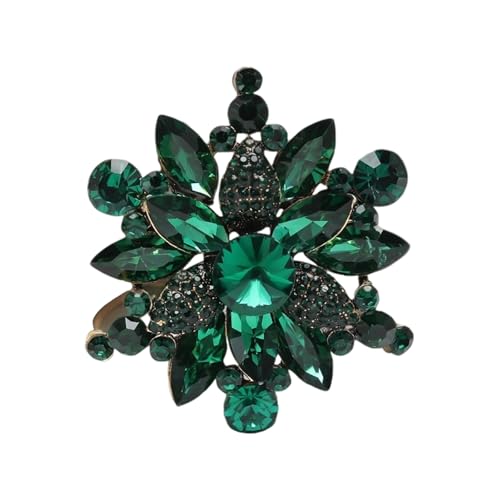 Kristall-Brosche für Damen, elegant, Party-, Hochzeitszubehör, tragbarer Schmuck aus Legierung mit sicherem Verschluss, As show, Metall von BLNGET