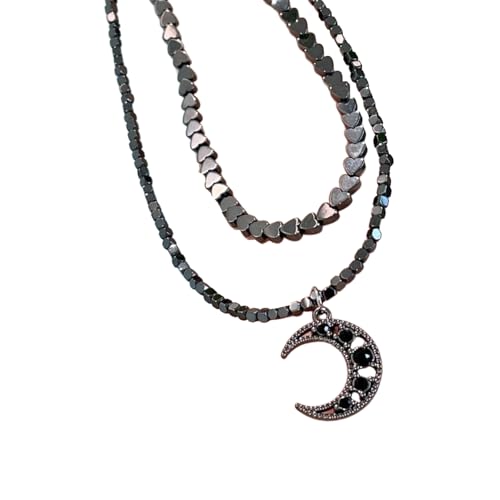 Layer-Gothic-Mond- und Stern-Halskette, stapelbar, kurze Ketten für Damen, eleganter himmlischer Schmuck aus Metalllegierung, As show, Metall von BLNGET