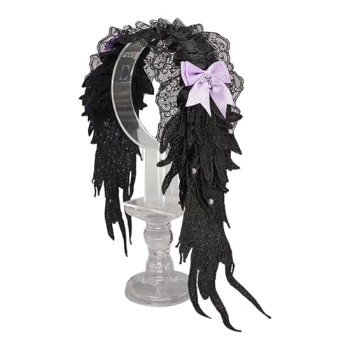Punk-Flügel-Haarband, dunkles Punk, Anime, Haar-Accessoire, verstellbare Schleife, Haarband für Damen, Teenager, Maskeraden, Party von BLNGET