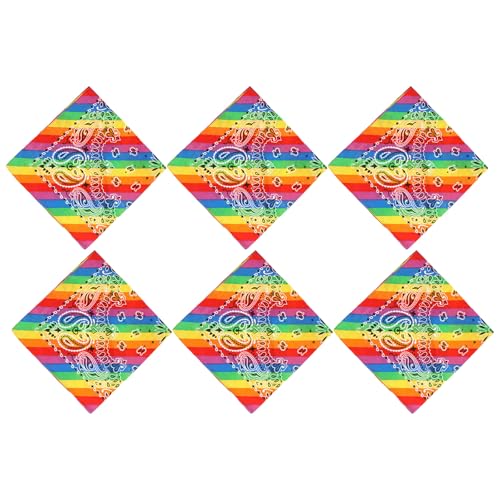 Quadratischer Schal aus Baumwolle, Regenbögen, Hiphop-Tanz-Kopfbedeckung, Mehrzweck-Accessoire, Unisex, atmungsaktives Accessoire Quadratischer Schal aus Baumwolle, Regenbögen, Hiphop-Tanz-Kopfbedeckung, Mehrzweck-Accessoire, Unisex, atmungsaktives Accessoire von BLNGET
