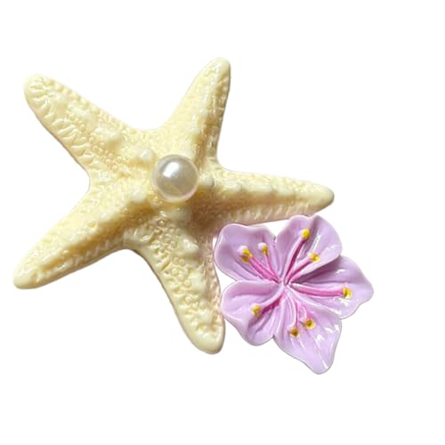 Seitliche Haarspange mit Seestern-Design, leicht, bequem, PVC, Haar-Accessoire für Damen und Mädchen, Strandkleidung von BLNGET