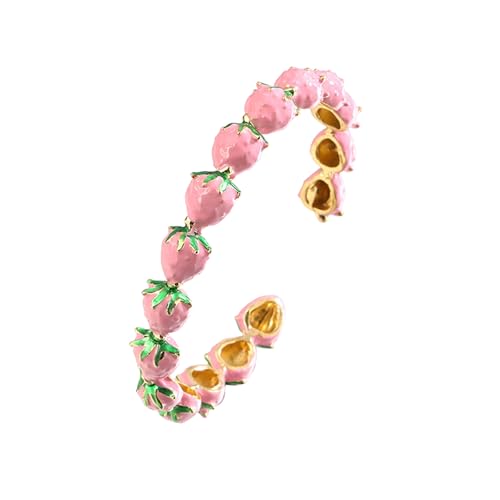 Stilvolles Erdbeer-Charm-Armband für Damen, leichter Schmuck, Erdbeer-Armreif für Geburtstag, Party, Alltag, As show von BLNGET