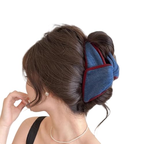 Übergroße Haarklammer mit Schleife und plissierten Details für Damen, feines Haar, starker Halt, für den täglichen Gebrauch und besondere Anlässe von BLNGET