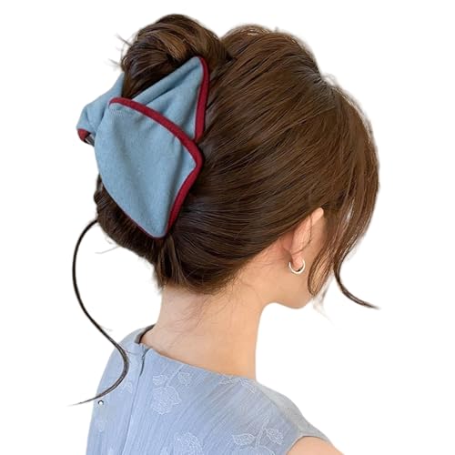 Übergroße Haarklammer mit Schleife und plissierten Details für Damen, feines Haar, starker Halt, für den täglichen Gebrauch und besondere Anlässe Übergroße Haarklammer mit Schleife und plissierten Details für Damen, feines Haar, starker Halt, für den täglichen Gebrauch und besondere Anlässe von BLNGET