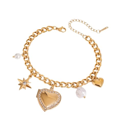 Zartes Herz-Rahmen-Anhänger-Armband für Damen, Modeschmuck, eleganter Schmuck, geeignet für Mode und Hochzeitsveranstaltungen, As show von BLNGET