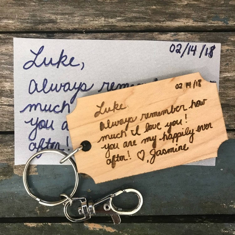 Personalisierte Handschrift Schlüsselbund | Graviertes Andenken von BLOCKSetc
