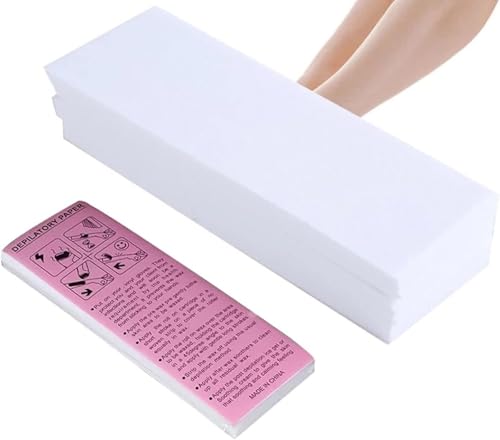 100 Stück Wachsstreifen aus Papier, Wachsstreifen Papier, Beine, Brazilian Wax, Kaltwachsstreifen, Warmwachsstreifen, Haarentfernung Körper Damen Herren, professionelle Enthaarungsstreifen von BLOMBLAUM
