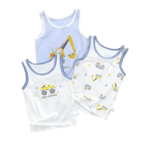 BLOMDES Baumwollpanzer für Jungen Bagger Muster Unterhemd für 5-6 Jahre von BLOMDES