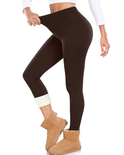 BLONGW Thermoleggings Damen Mit Leggings Gefüttert Winter High Waist Warme Leggins Blickdicht Schwarz Sport Thermounterwäsche Laufhose Yogapants von BLONGW